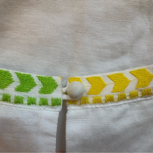 J.Crew White Embroidered 100% Linen Dress | Size 0 | NWT Vacation Boho Resort - Picture 6 of 10